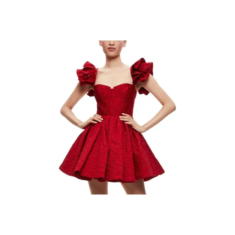 ALICE+OLIVIA Short-Sleeved Dresses Women's Red-0