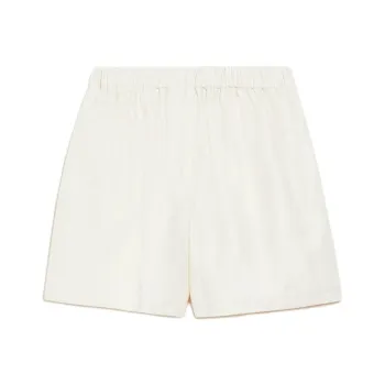 MaxMara Piadena Collection Cotton Shorts With Monogram Embroidery Casual Shorts Women's White