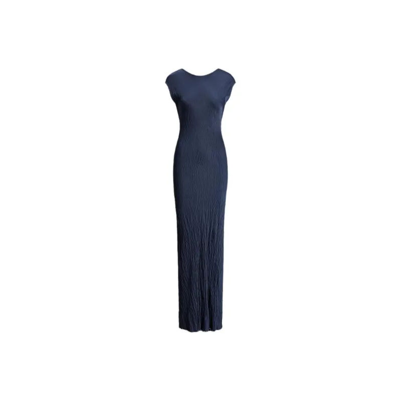 Polo Ralph Lauren Crinkled Satin Short-sleeve Gown-0