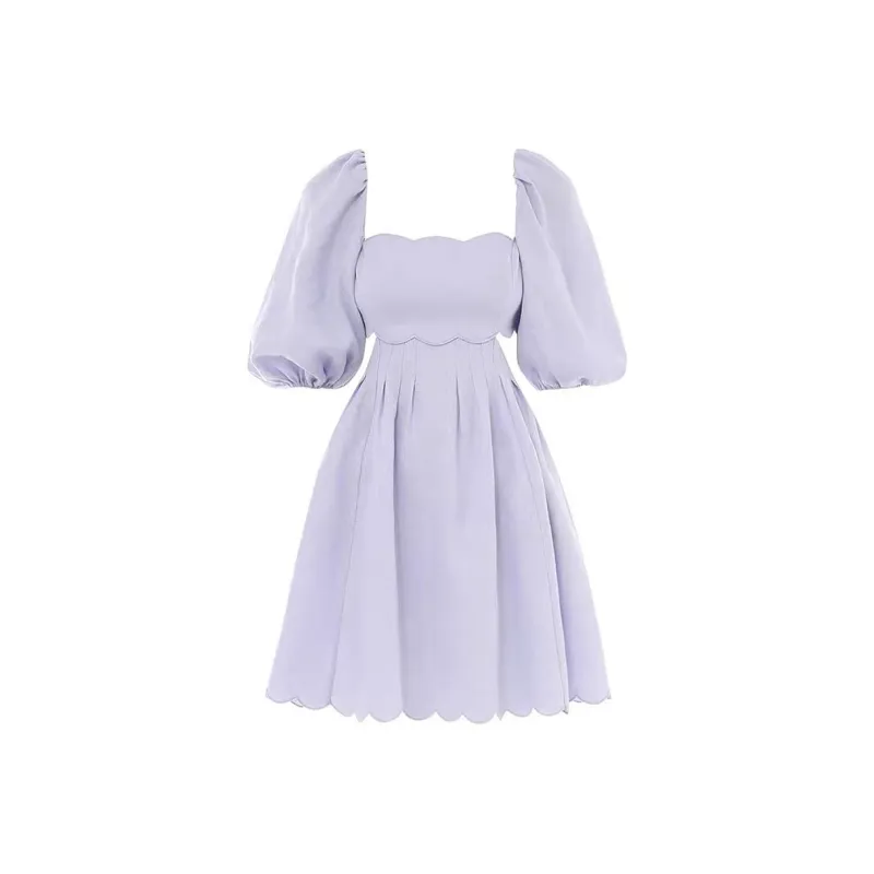 LEMON FAIRY Short Sleeved Dress Women's Purple-0