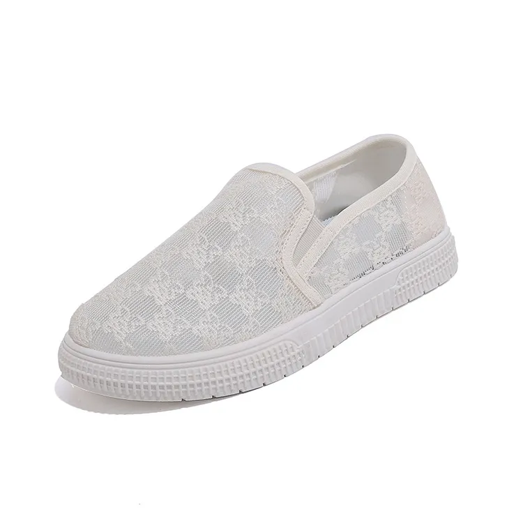 SUPEREDGE Anti Slip Wear Resistant Low Top Casual Shoes Women's White-1