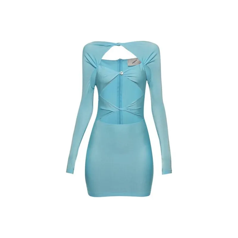COPERNI Cut Out Jersey Dress 'Turquoise'-0