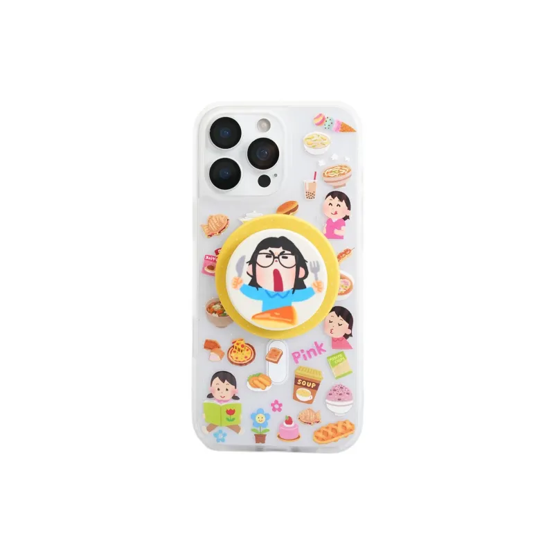 Sopi Acrylic Material Foodie Little Girl Phone Cases Compatible With IPhone 16/15 Pro Max/Apple 13/14 Pro/Max-0