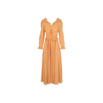 Bottega Veneta Long Sleeved Dresses Women's Orange