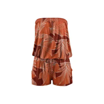 Victoria's Secret LASCANA Strapless Romper/Orange Palm Jumpsuit Women's Orange Palm