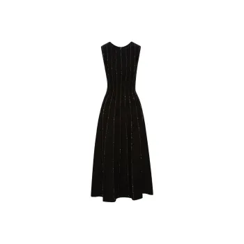 Oscar De La Renta Sequin-embellished Sleeveless Midi Dress