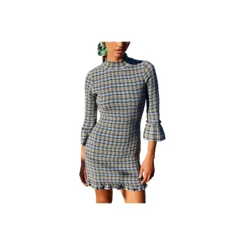 FREE PEOPLE Autumn Chill Mini Dress Long-Sleeved Dresses Women's Light Sage Combo/Pale Sage Green Combo