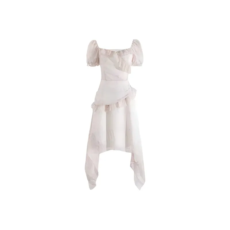 CZMO Short Sleeved Dress Women's Apricot-0