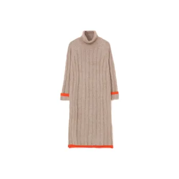 Yohji Yamamoto Long Sleeved Dress Women's Light Umber