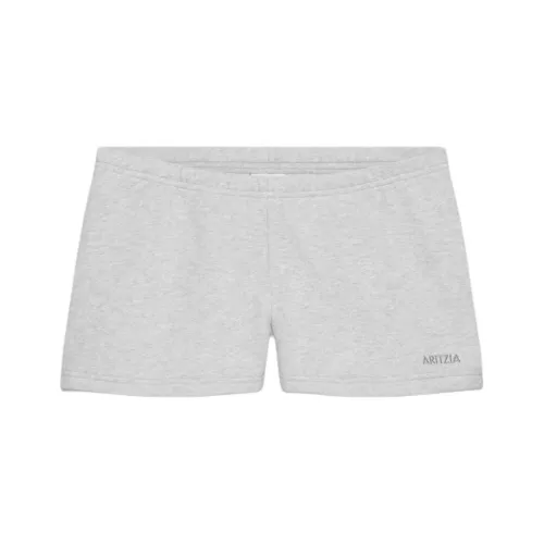 ARITZIA Cozy Sweatfleece Boyfriend Lo-Rise Mini Short Casual Shorts Women's Heather Chrome