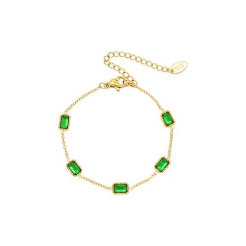 JONNY MOORE Titanium Steel/Green Zircon Bracelets Women's