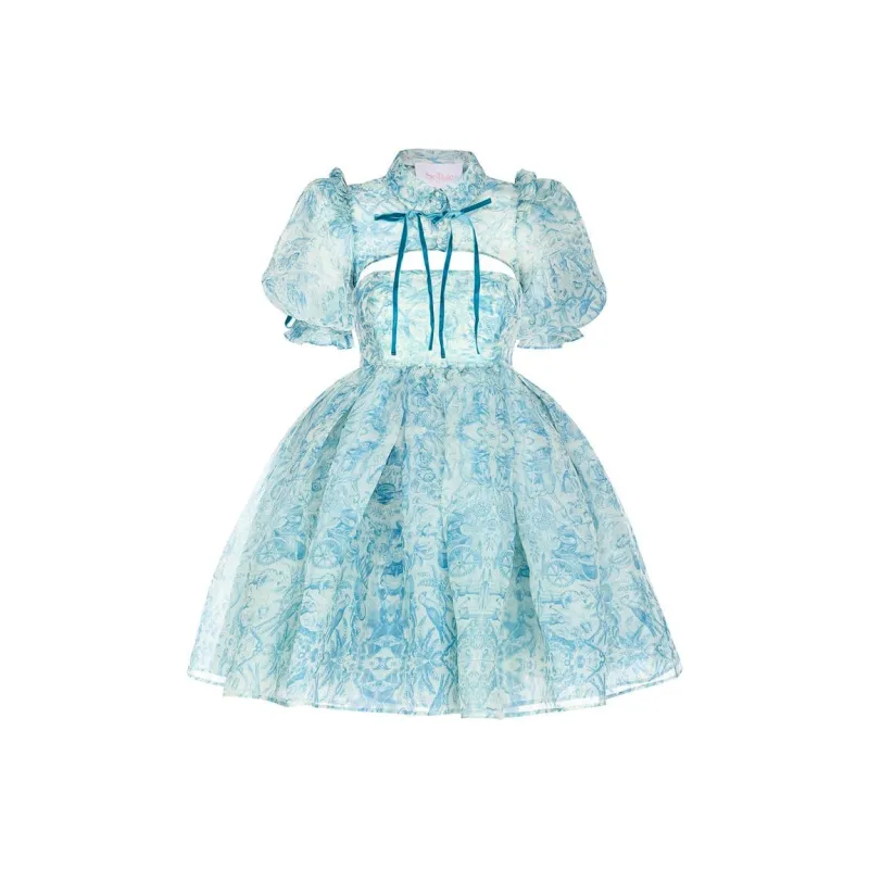 Selkie Collection Short Sleeved Dress Women's Ceramic Blue-0