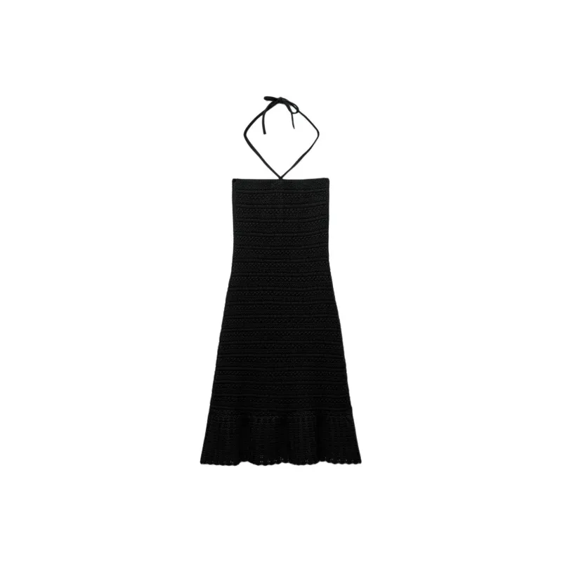ZARA Slip Dresses Women's Black-0
