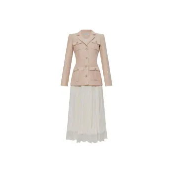 Self portrait Blazer Panelled Pleated Dress