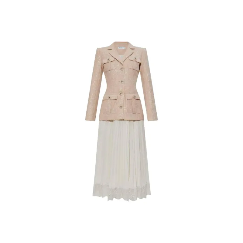 Self portrait Sequin Bouclé Midi Dress-0