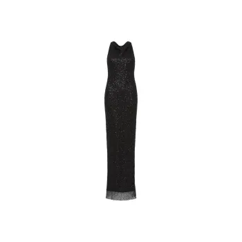 Rebecca Vallance Nixie Sequin embellished Halterneck Gown