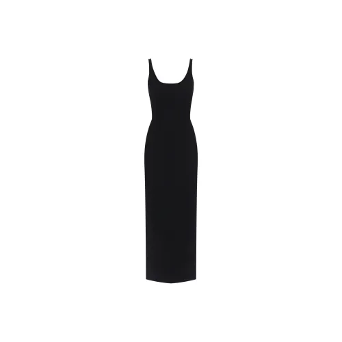 Bottega Veneta Compact Viscose Long Dress Sleeveless Dress Women's Black