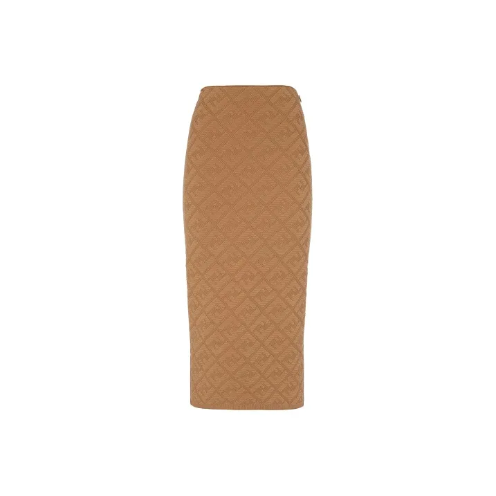 FENDI Casual Long Skirts Women's Beige-0