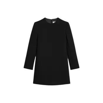 CELINE Mini Trapeze Dress In Double Faced Wool Crepe
