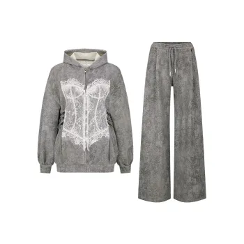 Girly Fancy Club Casual Suit Women's Dark Gray