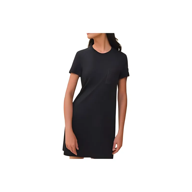 HERMES Short Sleeved Dresses Women's Black-0