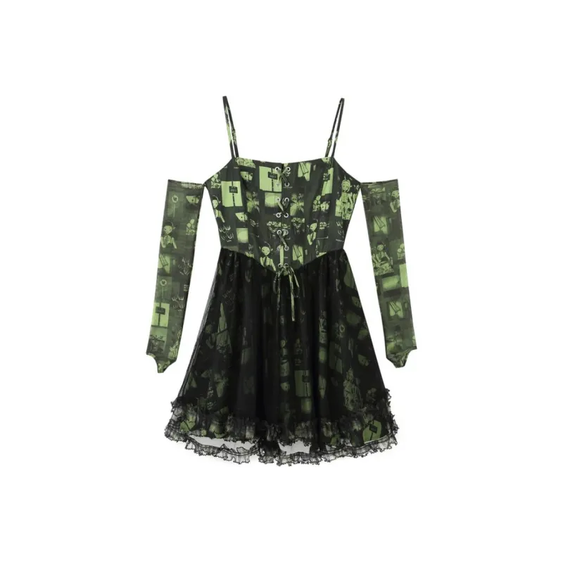 PHORM Slip Dresses Women's Mustard Green-0