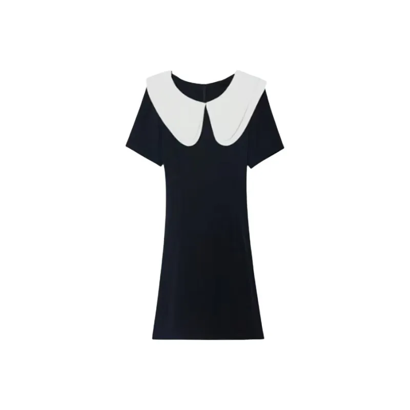 HUINIAN Short Sleeved Dress Women's Black-0