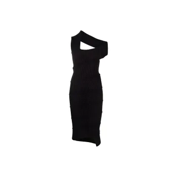 MM6 Maison Margiela Ribbed knit Asymmetric Dress