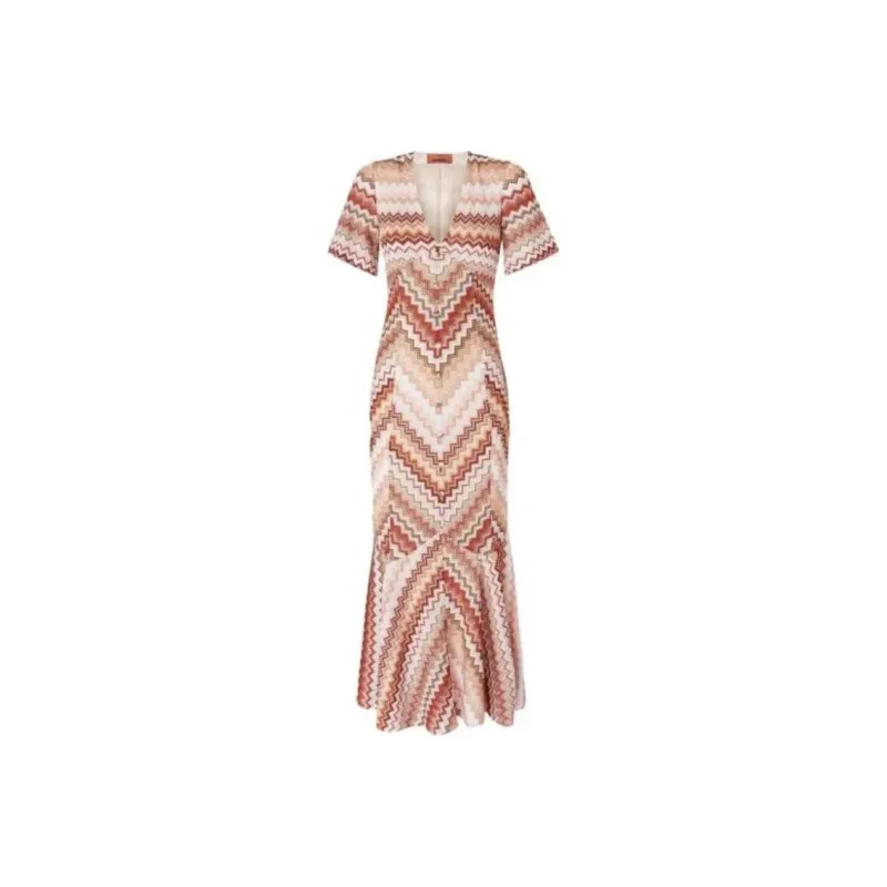 MISSONI Serrated Zigzag pattern Maxi Dress-0