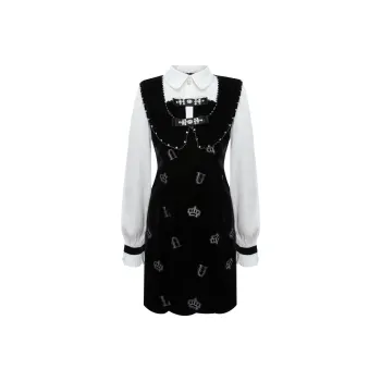 LULUALWAYS Long-Sleeved Dresses Women's Black
