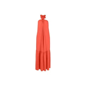 ERIKA CAVALLINI Pleat detail Halterneck Long Dress