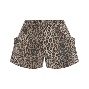 R13 Leopard Printed Pouch Pocket Shorts