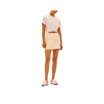 HERMES Leather Short Skirts Women's White