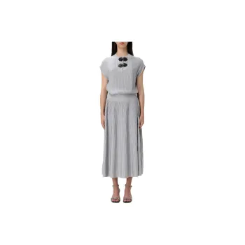 EMPORIO ARMANI Short Sleeved Dress Women's Pearl Gray