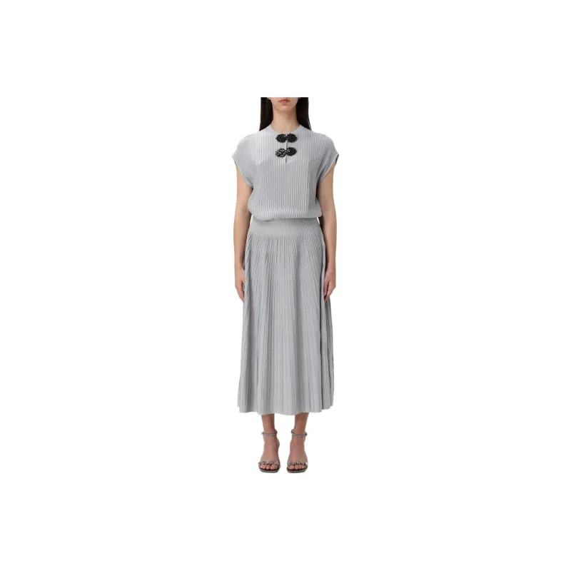 EMPORIO ARMANI Short Sleeved Dress Women's Pearl Gray-0