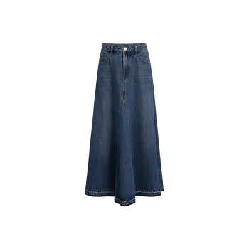 URBAN REVIVO Denim Long Skirt Women's Blue