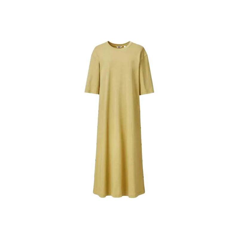 UNIQLO SS24 Short-Sleeved Dresses Women's Apricot Yellow-0