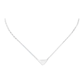 PRADA 18K White Gold Necklaces Unisex Silver