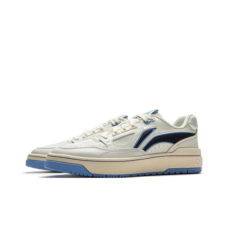 LiNing New Arrival Slip Resistant Cushioning Low Top Skateboard Shoes Unisex Beige Blue-2