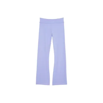 Victoria's Secret VS Cotton Yoga Foldover Flare Leggings / BE Leggings Women's Blue