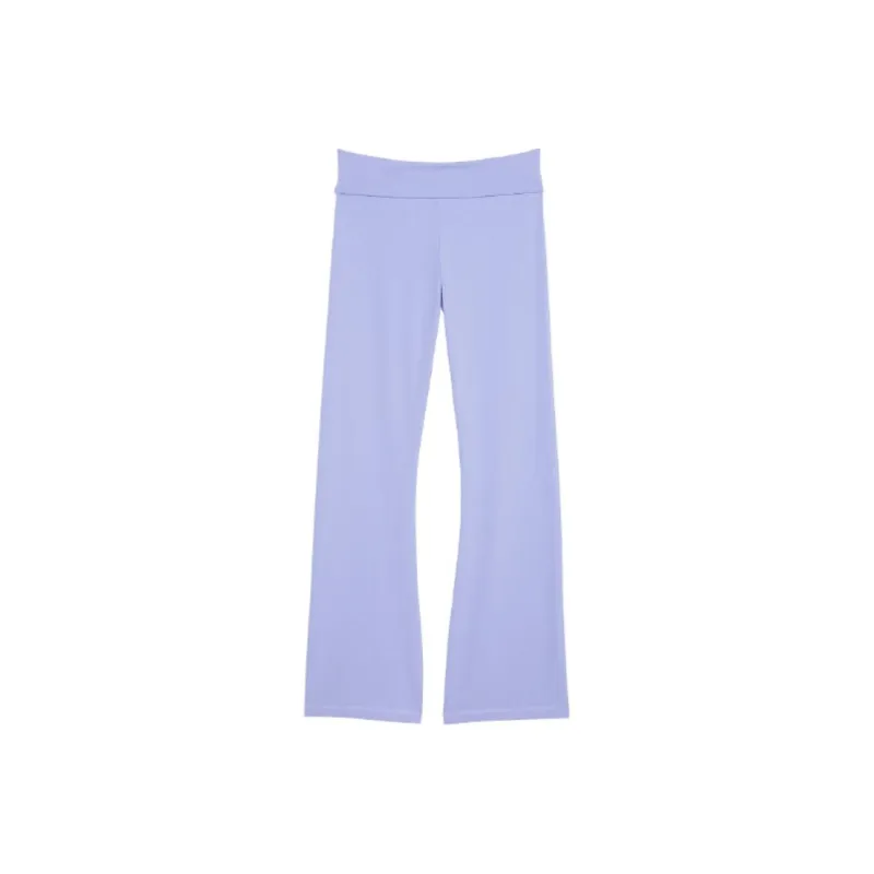 Victoria's Secret VS Cotton Yoga Foldover Flare Leggings / BE Leggings Women's Blue-0