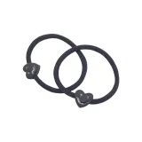 Heart Smiley Face Elastic Band 1 Pack (Black)