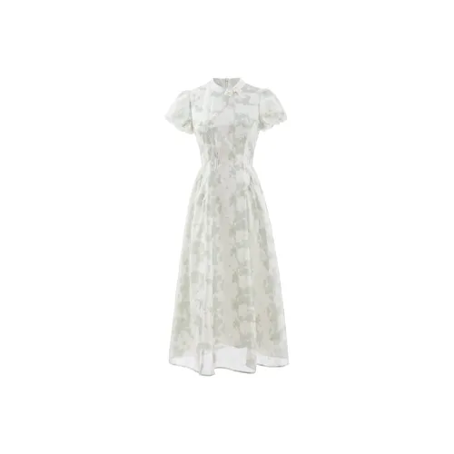 Blovelan Short Sleeved Dress Women's Bean Sprout Green