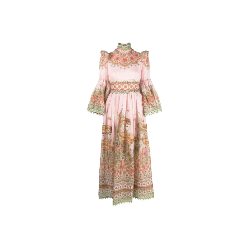 Zimmermann Long-Sleeved Dresses Women's Light Pink-0
