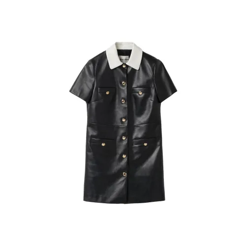 MIU MIU Short-Sleeved Raffiaes Women's Black