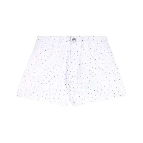 Maje Rhinestone embellished Cotton Denim Shorts