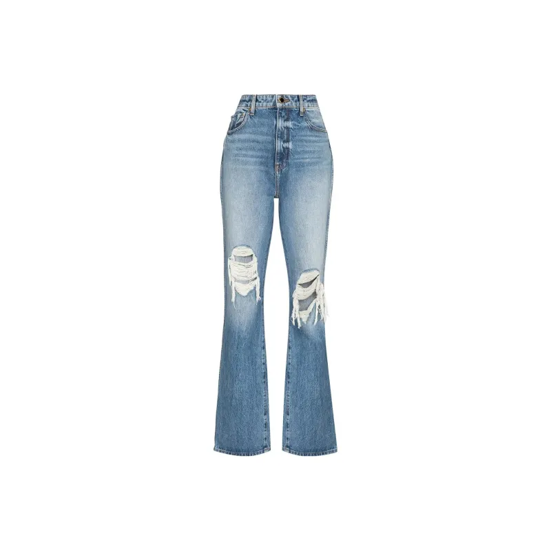 KHAITE Danielle High waisted Distressed Jeans-0