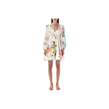 Zimmermann Halcyon Floral print Linen Minidress