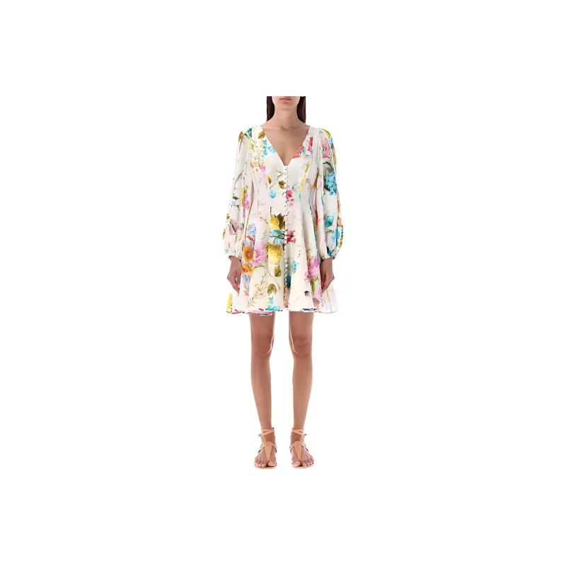 Zimmermann Halcyon Floral print Linen Minidress-0