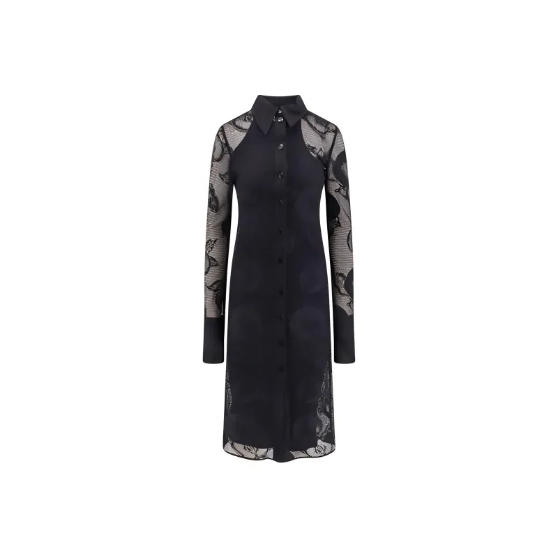 SportMax Canosa Buttoned Long Sleeved Shirt Dress-0
